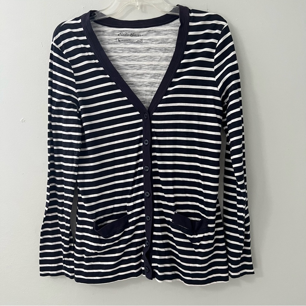 Eddie Bauer Striped Cardigan Buttons